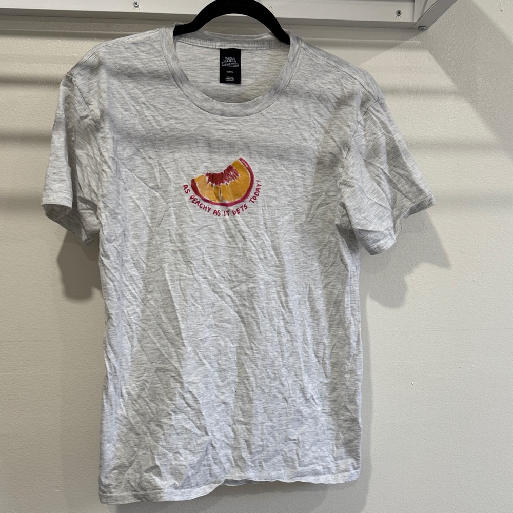 Amazon Gray Short Sleeve Tee with Peach Graphic